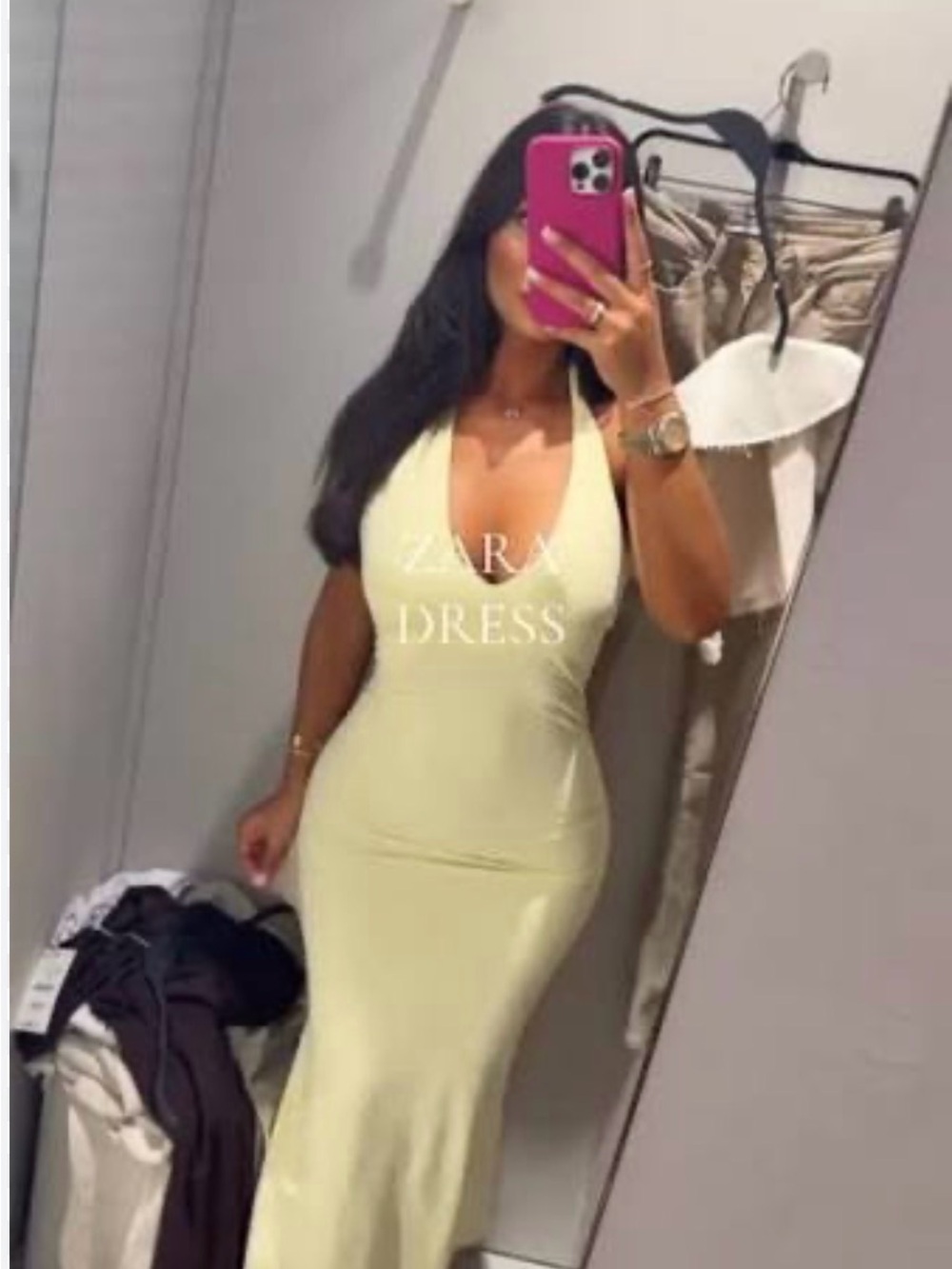 Zara Halter Maxi Dress in Butter Yellow